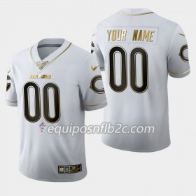 Camiseta Hombre NFL Chicago Bears Personalizar Nike Blanco Golden Edition 100th